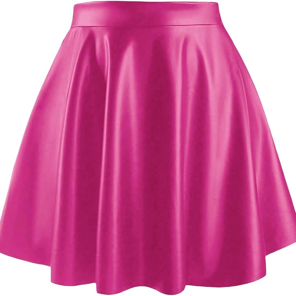 Pink Pleather Skater Skirt 1X